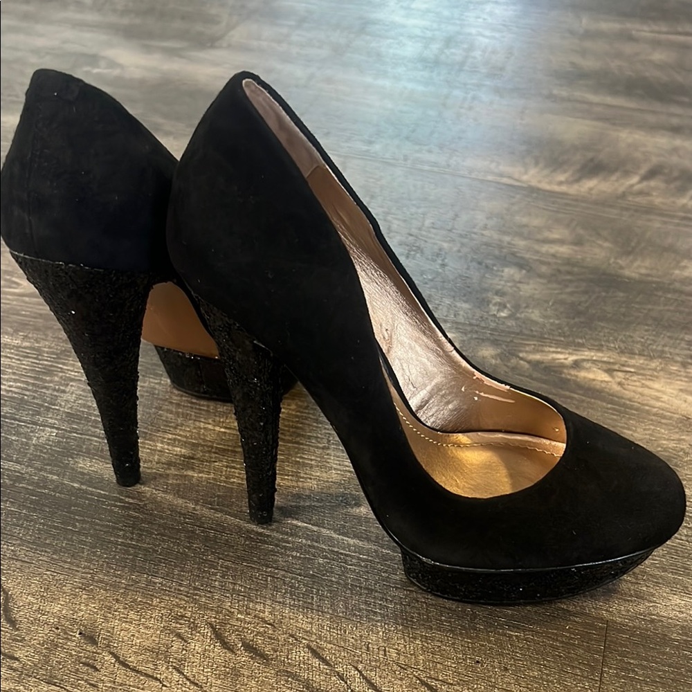 BCBGeneration Classic Black Stiletto Heels w/ Suede Finish, perfect for PROM!